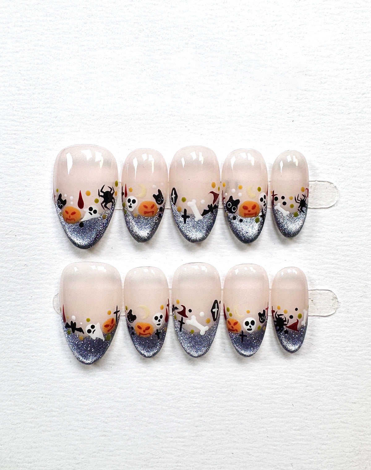 Spooky Soirée | Hand-painted Halloween Press On Nails