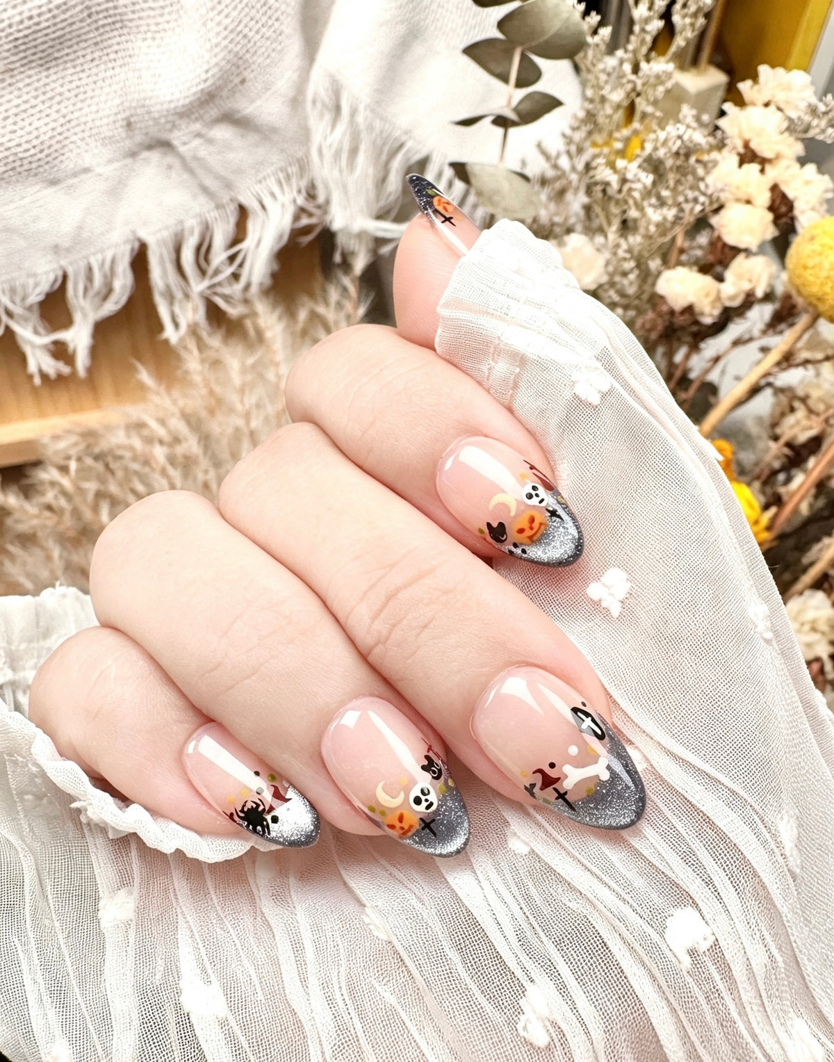 Spooky Soirée | Hand-painted Halloween Press On Nails